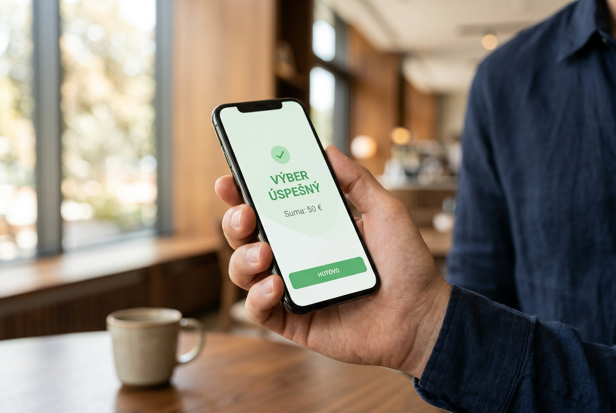 Smartfón so zobrazením úspešnej výhry v slovenskom online kasíne